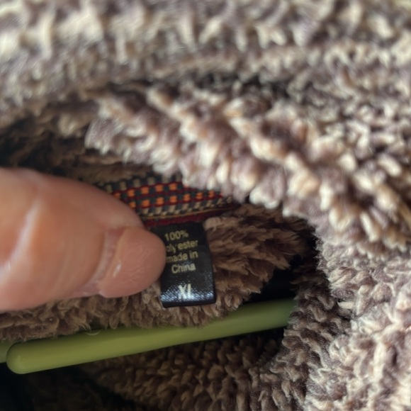 True Grit Brown "OAK HALL" Zip Up Fleece Sweater Size XL - Picture 7 of 7